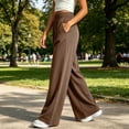 thumbnail image 4 of Aezemi Women Wide Leg Lightweight Pants Elastic Waist Loose Fit Flowy Palazzo Long Pants Summer Fall Outdoor Fashion Casual Trousers with Pockets L, 4 of 6