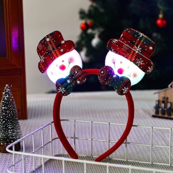 ABPWLY Toys Light Up Santa Claus Headband for Christmas Party Decoration Holiday Lighted Headdress for Kids and Adults Festive Accessory Toys for Boys