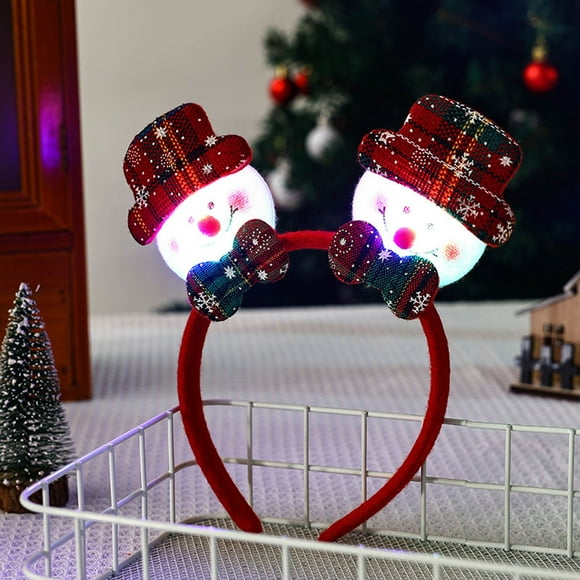 Cagogo Serre-Tête de Noël à Moins de 5$, Serre-Tête de Noël Lumineux, Accessoire de Fête Éclairé par LED, Décoration d'Événement Festif, Costume de Fête de Noël Cadeau pour Enfants et Adultes