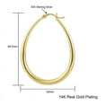 thumbnail image 4 of Alexcraft Gold Hoop Earrings | Oval Silver Plated Hoop Earrings for Women | Hypoallergenic Big Teardrop Hoop Earrings Large Chunky Huggie Hoops for Womens, 4 of 7