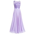 thumbnail image 6 of Aiihoo Womens Floral Lace Dress Wedding Bridesmaid Maxi Dress Formal Evening Party Chiffon Gown Lavender 16, 6 of 7