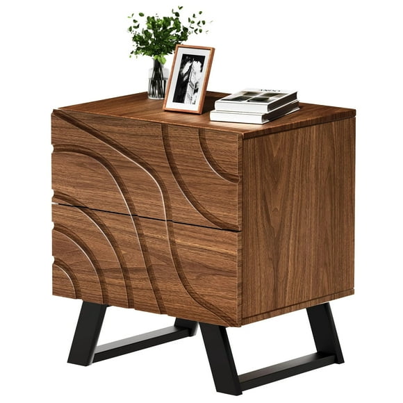 Side Table, Cartography Cube Side Table with 2 Drawers for Home, Living Room, Bedroom - ET-PT-BR-81023