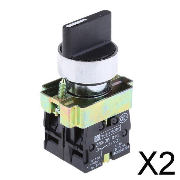 2x ZB2-BE101C Interruptor Selector de 22 Mm Utilizado para Electricidad Automática 2 piezas