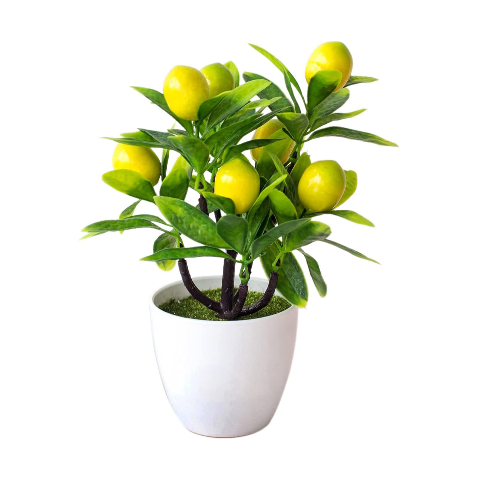 IMSHIE Artificial Lemon Tree in Pot Lemon Decor Bonsai Table