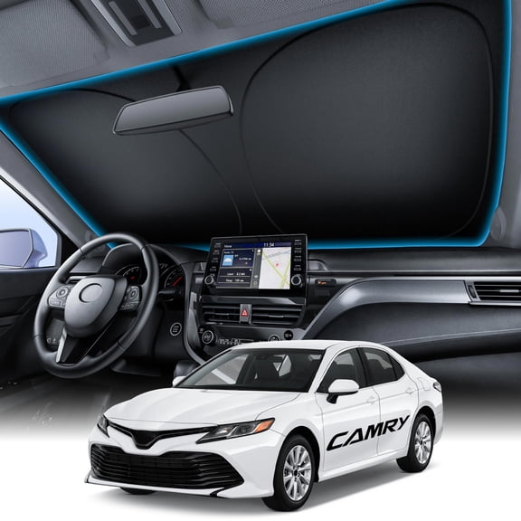 Witem Windshield Sun Shade for Toyota Camry (2018-2026), Custom Fit 100% Coverage, Blocks Sunlight & Reflects Heat, Keeps Your Car Cooler & Protected
