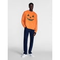 thumbnail image 2 of Men's Halloween Jacko Smile Graphic Long Sleeve Sweatshirt from Way to Celebrate, Sizes XS-5XB, 2 of 5