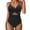 Black, variant on Women's Waist Defining One Piece Swimsuit V Neck Sleeveless Solid Color Monokini Built-In Removable Padding Tummy Control Sexy Beach Bathing Suit Summer Swimwear