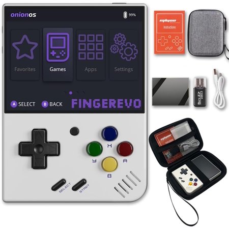 Miyoo Mini Plus OnionOS Handheld Game Console 3.5-inch 640*480 Screen 3000mAh Miyoo-Mini+ with Portable Case White