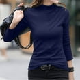 thumbnail image 2 of Velvet Tops for Women Solid Turtleneck Velvet Top Long Sleeve Shirts Soft Warm Casual Pullover Basic Velour Blouse, 2 of 6