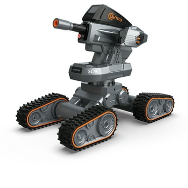 Contixo Gel Blaster Tank, All-Terrain RC Tank, Remote Control Car, Kids Toys, Infrared Combat, LED Lights, 3000 Gel Rounds, 2.4GHz - Gray