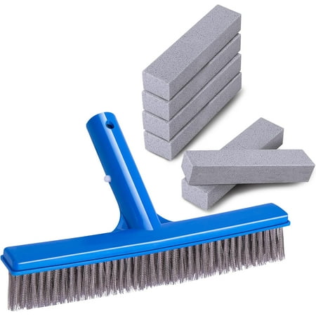7 Pcs Pool Cleaning Kit – Stainless Steel Pool Brush & Pumice Stones for Tile Metal Stone – Removes Rust Calcium Deposits & Stains 7 Pcs Pool Cleaning Kit – Stainless Steel Pool Brush & Pumice Stones for Tile Metal Stone – Removes Rust Calcium Deposits & Stains