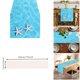 thumbnail image 2 of Camino De Mesa Blanco De Lino Con Estampado Oceánico. Mantel Para Comidas, Fiestas, Mesas De Té Y Decoraciones Para Bodas En La Playa., 2 of 7