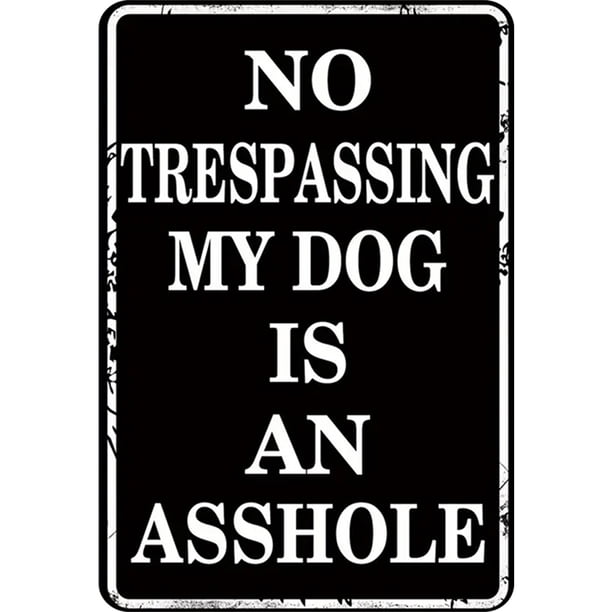 Placa Metal Vintage Advertencia Perro Pintura Hierro Rectangular Del Pared 30x40m