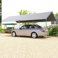 thumbnail image 2 of Outsunny 10'x20' Carport Heavy Duty Galvanized Car Canopy, Grey, 2 of 10