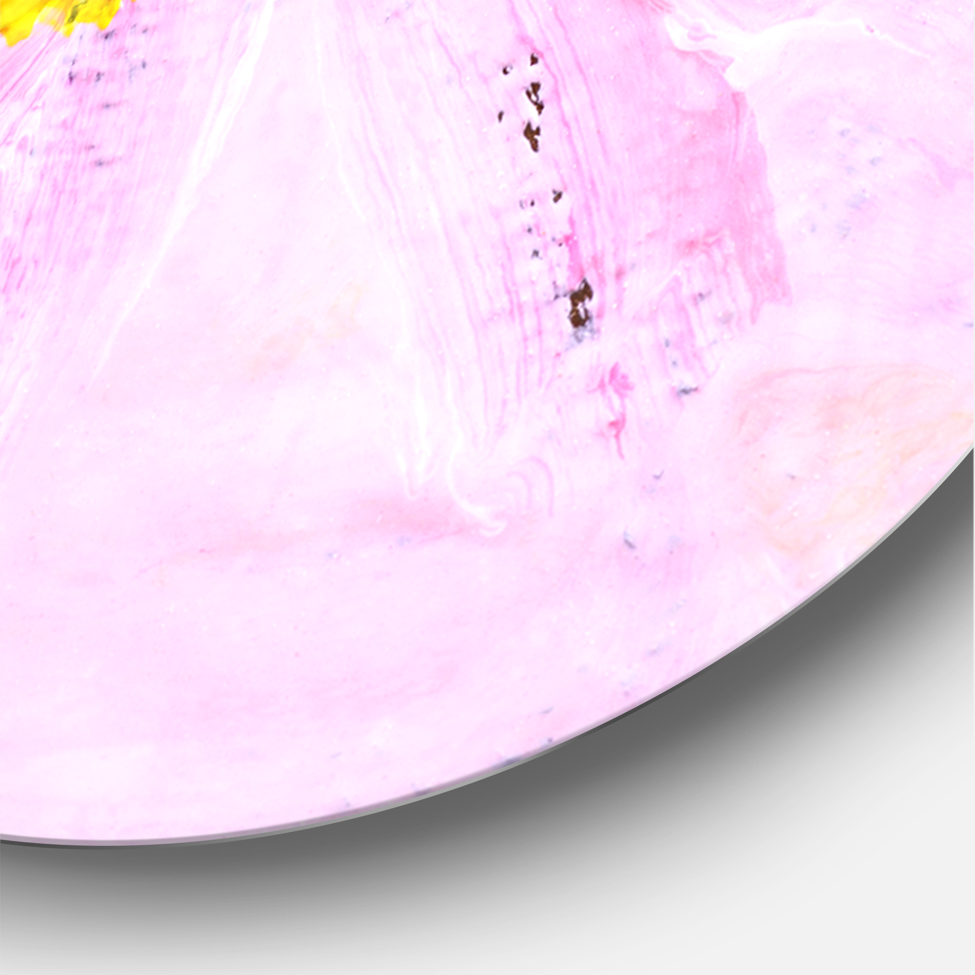 Designart 'Pink Flower Oil Painting ' Farmhouse wall clock