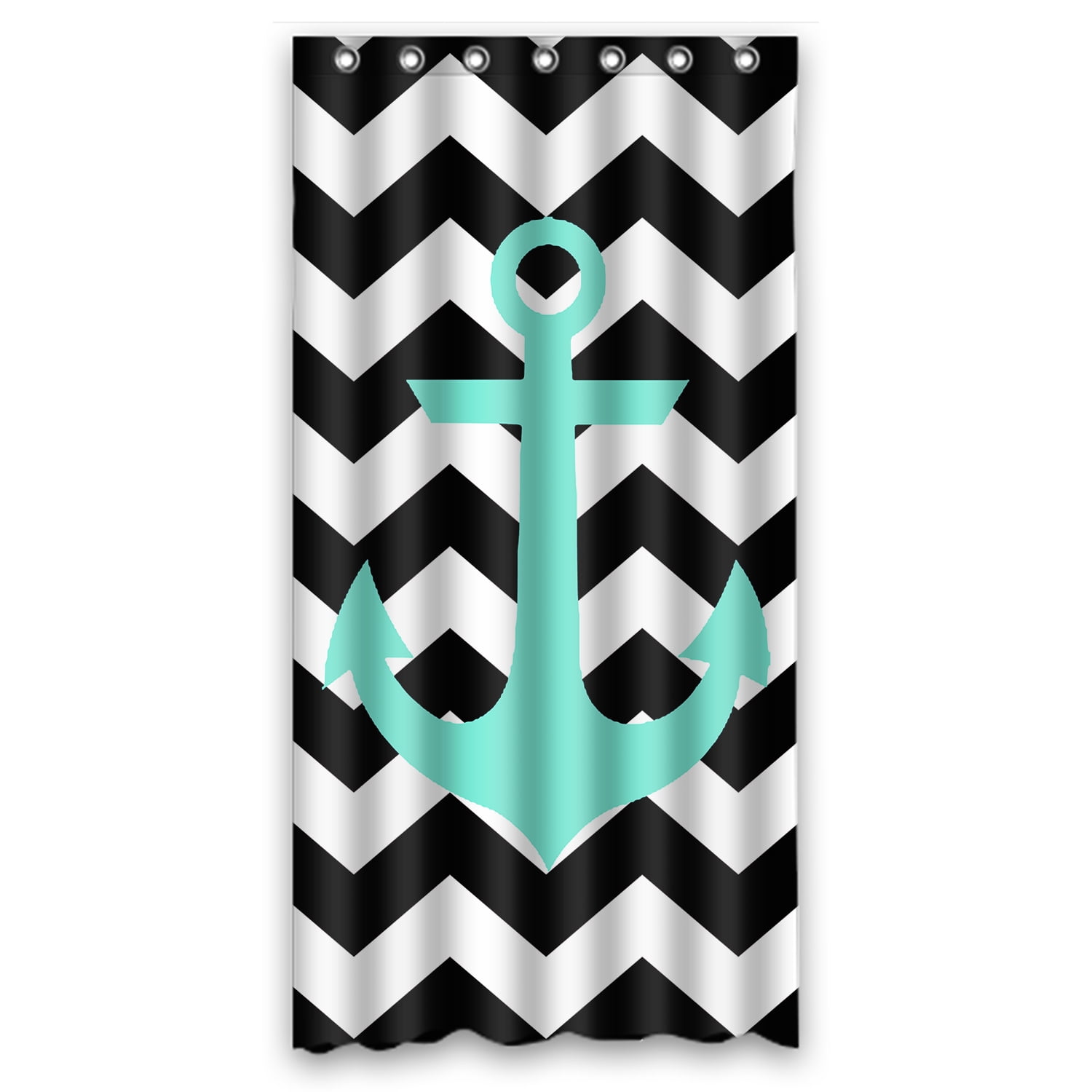 Live Love Laugh Black Wave Chevron Zig-zag Shower Curtain Liner Polyester Fabric 