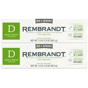 Rembrandt Deeply White + Peroxide Whitening Toothpaste, Peppermint, 3.5 Ounce (Pack of 2)