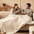 thumbnail image 4 of ROSEKIND Lightweight Breathable 300GSM 3D Striped Flannel Throw Blanket, for Sofa Couch Bed,40x60inch, 4 of 7
