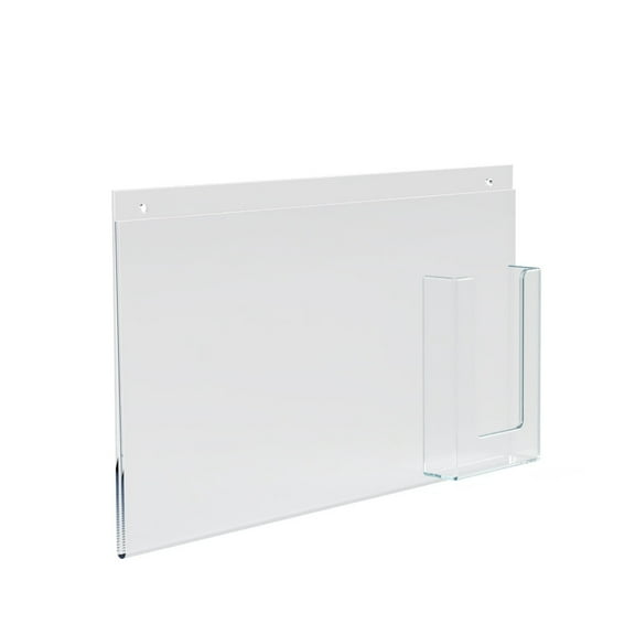 Wall Mount Sign Holder w/ Trifold Pocket: 11" W X 8.5" H Graphic Size. Overall Frame Size: 16" W x 8.5" H, 2-Pack
