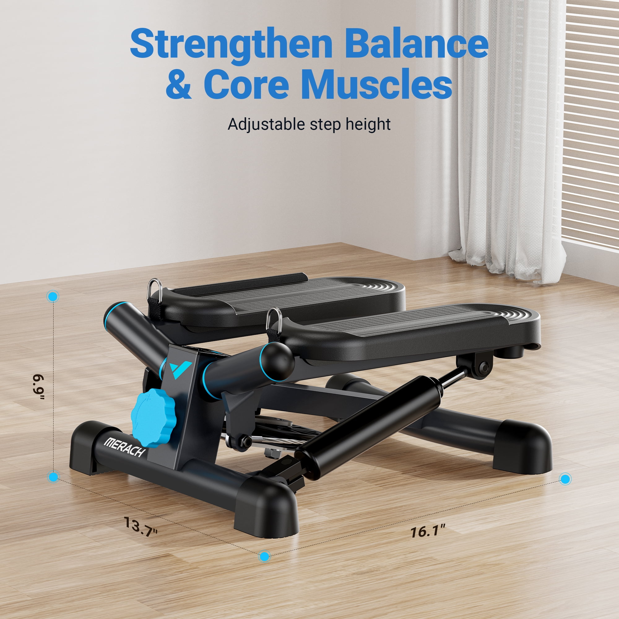 MERACH Steppers for Exercise at Home, 330lbs Capacity Portable Mini Stair Stepper for Home & Office Use, Foot Pedal Exerciser, Compact Fitness Equipment