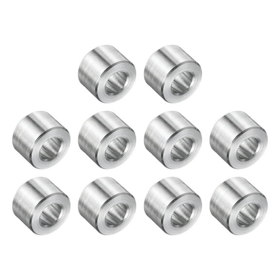 10 Packs Stainless Steel Spacers, 1/4" Bore x 7/16" OD x 3/8" Length