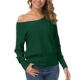 thumbnail image 3 of Anygrew Sweaters for Womens Pullover Long Sleeve Sweater Casual Off Shoulder Top, 3 of 7