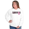 thumbnail image 3 of Breast Cancer Survivor Pink Ribbon Women Plus Size Crewneck Sweatshirt Brisco Brands 4X, 3 of 5