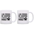 thumbnail image 1 of ThisWear Dog Lover Gift Owned by Coffee and Rescue Dogs Coworker 11 ounce 2 Pack Coffee Mugs, 1 of 4
