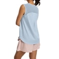 thumbnail image 3 of Uootdi Women's Workout Tanks Sleeveless Curved Hem Mesh Back Tops Active Soft Lightweight Yoga Tops Gift, 3 of 9