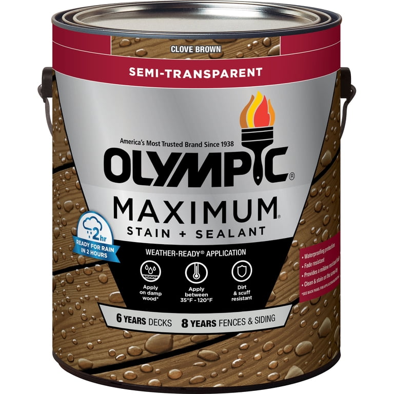 Olympic Maximum Clove Brown Semi-Transparent Exterior Wood Stain photo 8