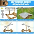 thumbnail image 4 of Gowoodhut Wooden Sandbox with Lid, Kids Sandbox with Cover Outdoor, Sandbox with 2 Foldable Bench Seats for Backyard, 4 of 8