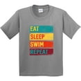 thumbnail image 3 of Inktastic Swimming Eat Sleep Swim Repeat Youth T-Shirt, 3 of 5
