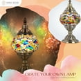thumbnail image 5 of DIY Turkish Mosaic Lamp Kit,Table Lamp Making Kit,Easy No Skills Craft for Family Team,Decorative Table Desk Light Crfat Kit for Living Room Bedroom, Make Your Own Table Lamp,Gifts,Blue, 5 of 10