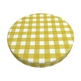 thumbnail image 1 of Disketp Yellow Checkboard Funda Redonda para Taburete, Funda de Cojín para Silla de Bar Suave y Elástica-14 inch, 1 of 7