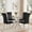 Round Silver Table + Silver Black Chair, variant on 3-Piece Square Glass Dining Table Set, 36" Tempered Glass Table with 2 Velvet Dining Chairs, Modern Stainless Steel Frame, Space-Saving Design for Kitchen & Apartment