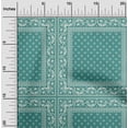 thumbnail image 2 of oneOone Rayon Teal Green Fabric Geometric Fabric For Sewing Printed Craft Fabric By The Yard 56 Inch Wide, 2 of 4