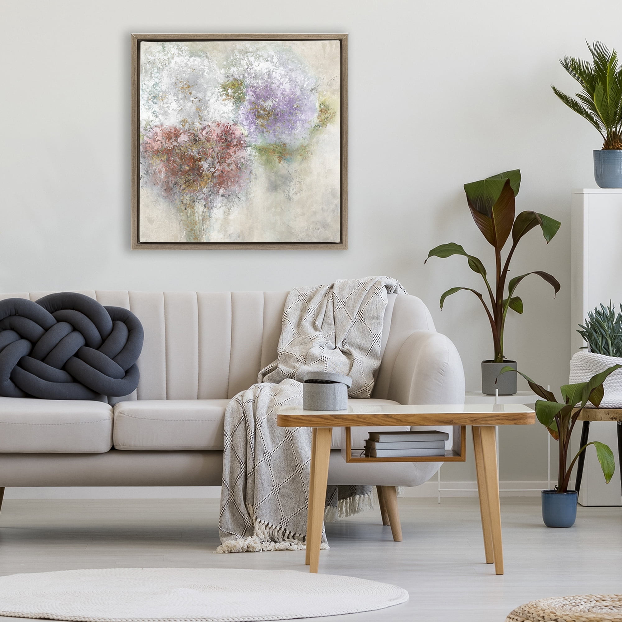 Stupell Industries Dappled Visuals Flowers Brown Framed Floater Canvas Wall Art, design by Leah Rei