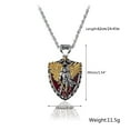 thumbnail image 5 of SIEYIO Saint Michael Gothic Vintage Shield Necklace Men Retro Rock Alloy Necklace Hip Hop Knight Templars Shield Necklace, 5 of 7