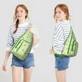 thumbnail image 4 of Fruit Pattern Sling Backpack&nbsp;- Vibrant Avocado & Leaf Design, Durable Shoulder Pack for Students, 4 of 4