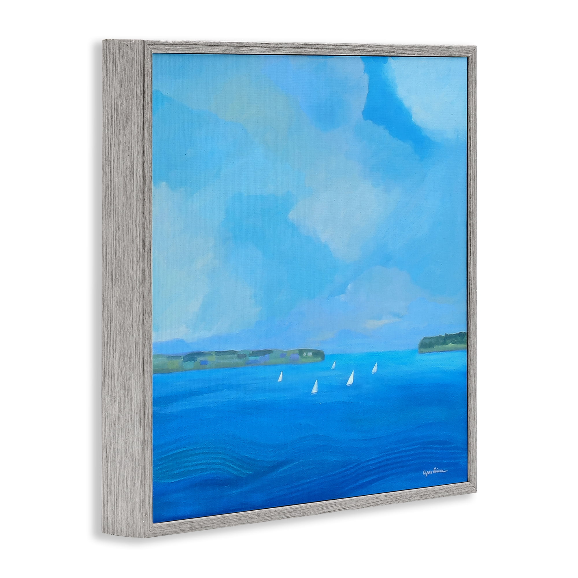 Stupell Industries A Perfect Day Seascape Gray Framed Giclee Art, design by Lynn Ericson Fine Art