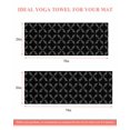 thumbnail image 6 of Black Morocco Yoga Towel for Hot Yoga Non Slip, Geometric Leaf Diamond Lattice Abstract Yoga Mat Towel Absorbent Yoga Sweat Towels Microfiber Hot Yoga Blanket for Bikram Pilates 26"x74", 6 of 7