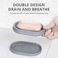 thumbnail image 6 of Syenll 2 Pack Soap Dish with Drain, Double Layer Plastic Draining Soap Holder for Bathroom Shower Kitchen (Gray), 6 of 8