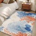 thumbnail image 4 of Orange Navy Blue Coral Area Rugs 4'x6', Washable Small Throw Rugs for Office Bathroom, Summer Beach Coastal Rustic Indoor Outdoor Rug Non-Slip Low Pile Carpet Runner Reversible Floor Mats, 4 of 8