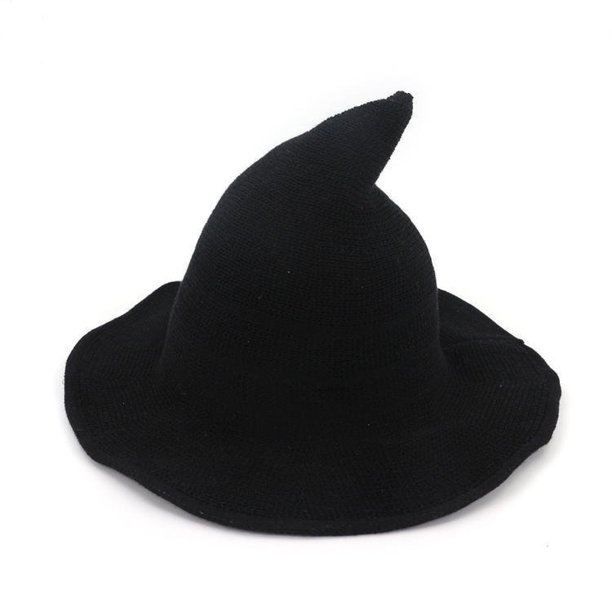 Sombrero de pescador decorativo, sombrero de bruja de Halloween de punto de mago de hilo de algodón, sombrero mágico plegable, spire