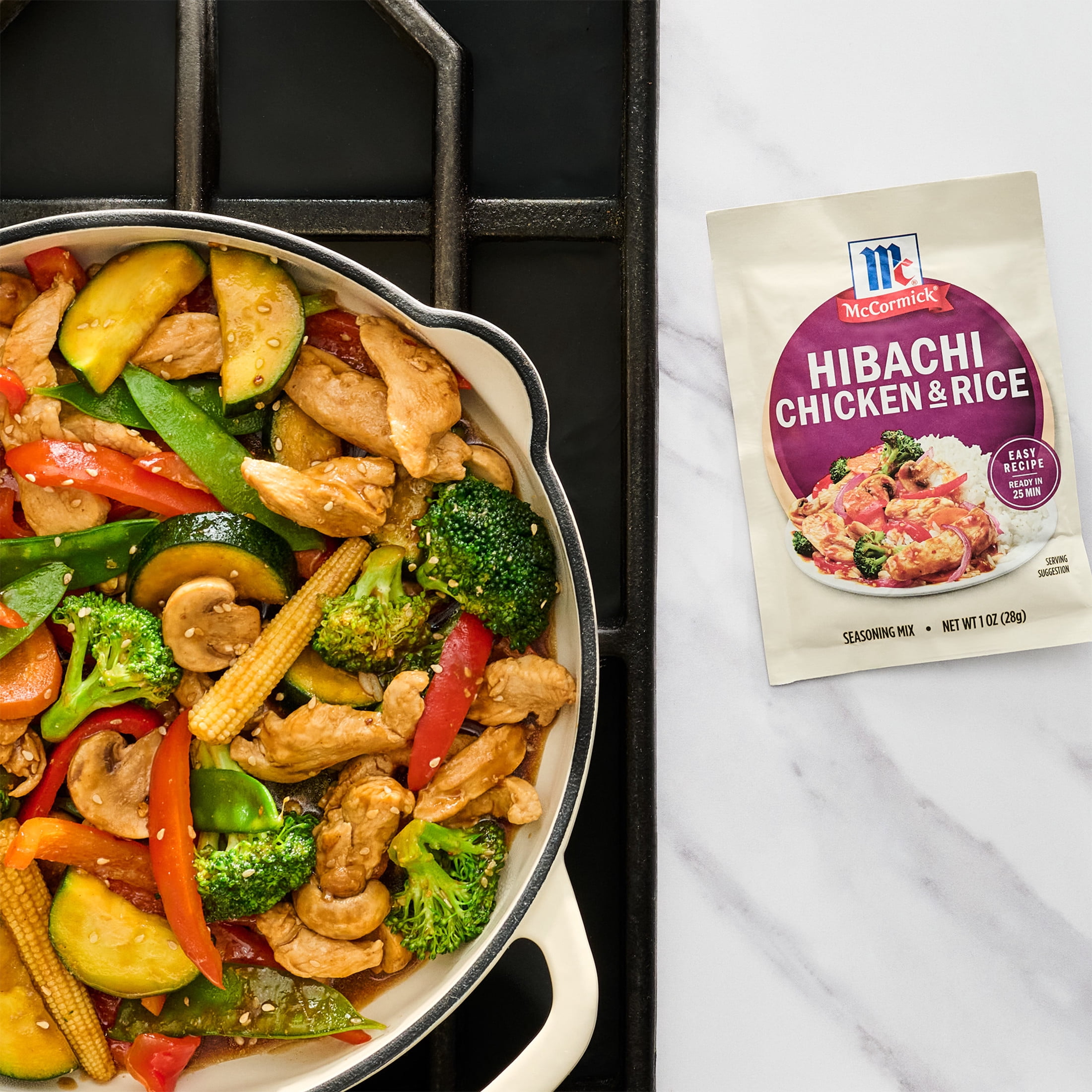 (6 pack) McCormick Hibachi Chicken & Rice Seasoning Mix, 1.0 oz Packet
