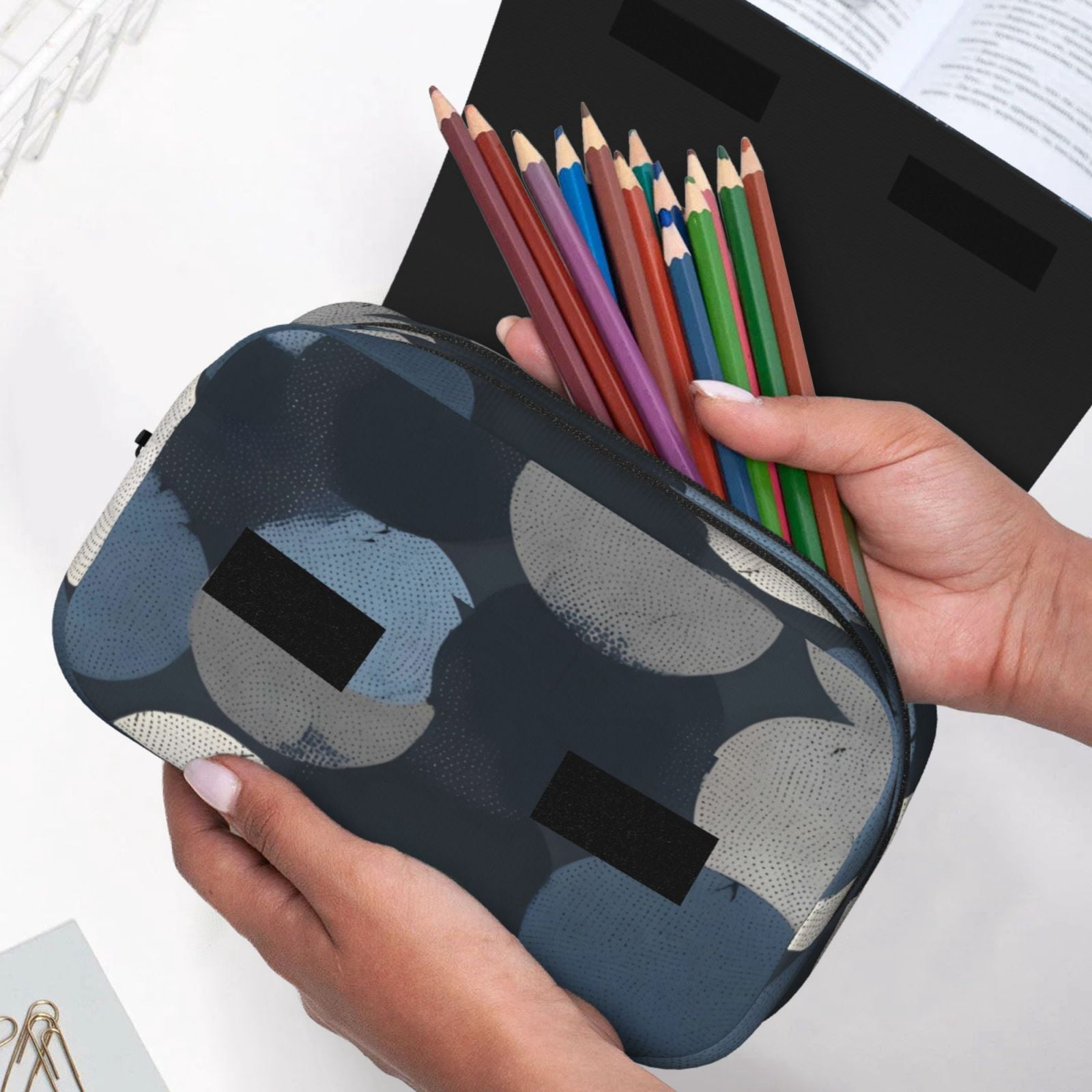 Large-Capacity Flip-Top Double-Layer Pencil Case, Multi-Functional Pocket Pen Case, Durable Stationery Organizer Subtle Basketball Stitching Texture