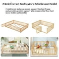 thumbnail image 4 of Full Floor Bed, Sturdy Wood Montessori Bed Frame with Wood Slats, Fence & Door, Natural (with Bed Slats), 4 of 6