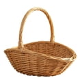 thumbnail image 4 of RICHMJ Handwoven Wicker Harvest Basket With Handle,11in Portable Rustic Storage Basket, Decorative Basket for Flowers Vegetables Picnic Use (B), 4 of 5