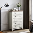 thumbnail image 2 of Beige 5 Drawer Chest with Stable Feet | Reliable Storage for Home Items, 2 of 7