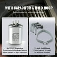 thumbnail image 3 of VEVOR 1/3HP Furnace Blower Motor, 110/120V 4.4Amps, 1075RPM 4 Speeds, CW/CCW Rotation, 48 Frame 5.2" Shaft Length, 5μF/370V Capacitor + 11" Hold Hoop, 3 of 9
